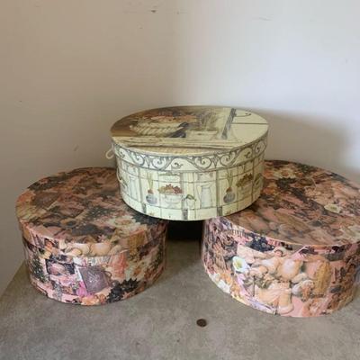 3-Piece Vintage Hat Box Set