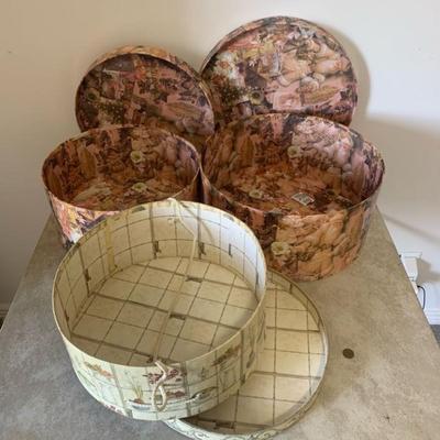 3-Piece Vintage Hat Box Set