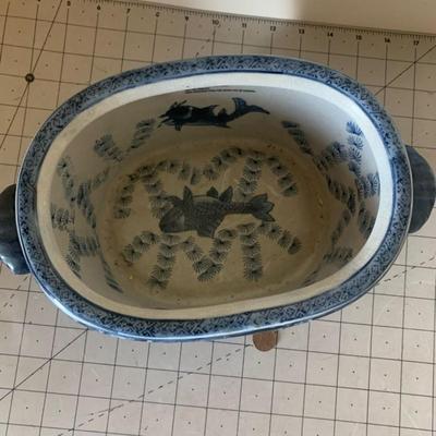 Delightful Large Blue & White Porcelain Planter Jardiniere