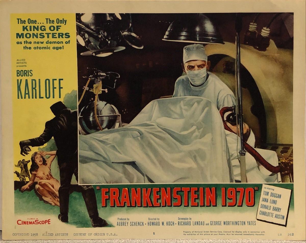 Frankenstein 1970 original 1958 vintage lobby card | EstateSales.org