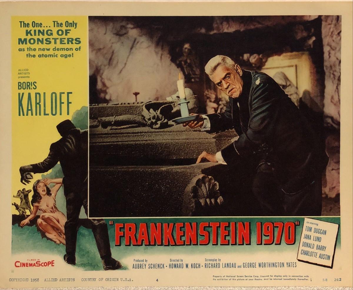 Frankenstein 1970 original 1958 vintage lobby card | EstateSales.org
