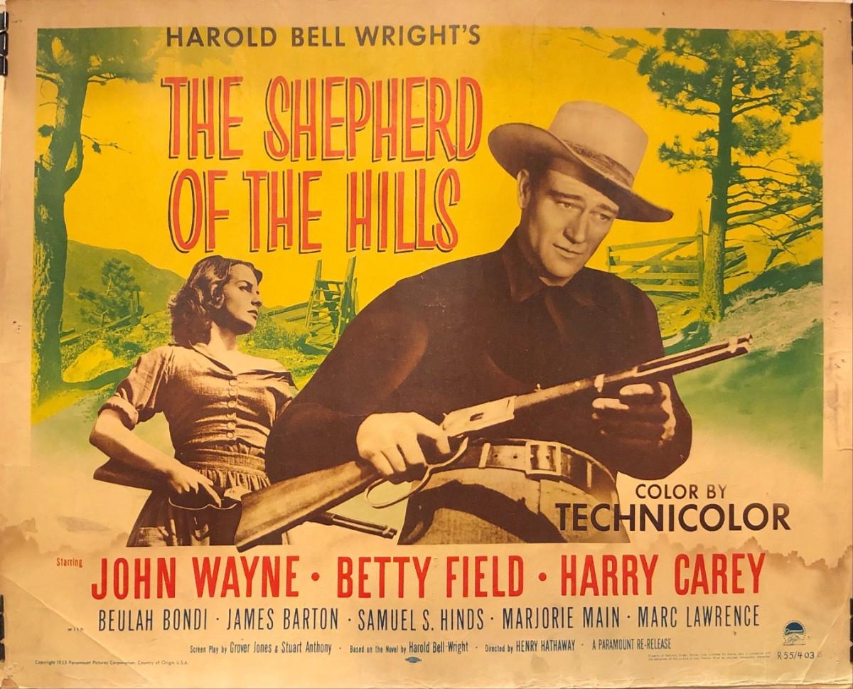 The Shepherd of the Hills 1955R original vintage display sheet