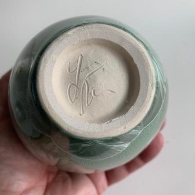 Signed Asian Look Pottery Vase Urn