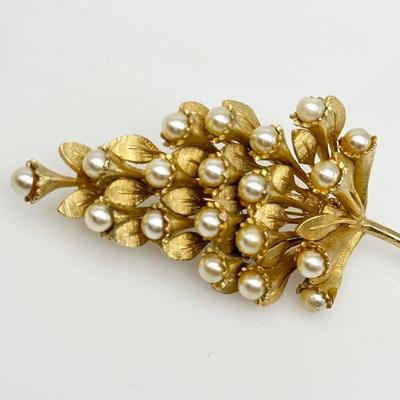 Pair (2) ~ Gold Toned Fashion Brooches