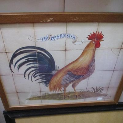 Framed Rooster Picture - E