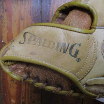 Pair Of Spalding Leather Baseball Gloves - E