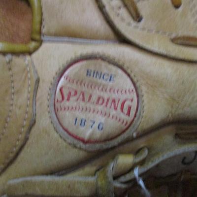 Pair Of Spalding Leather Baseball Gloves - E