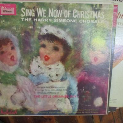Assortment Of Christmas Decor & Records  - E