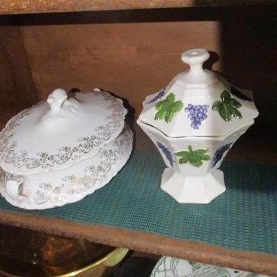 Vintage Vegetable Dishes Soup Tureen Candy Dish - F