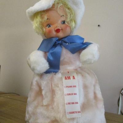 1950's Doll With Compartment Bag For Items - F