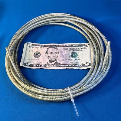 34â€™ WEATHERPROOF METAL CABLE 1/8â€ BRAIDED PLASTIC COATED 