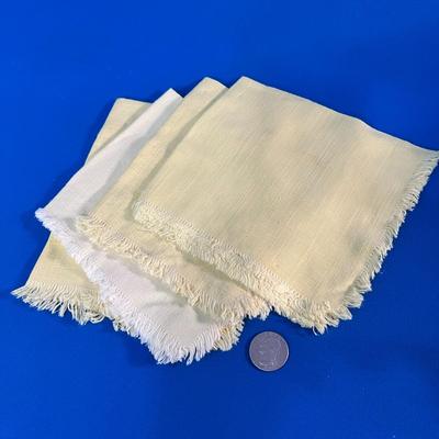 SET OF 4 COTTON YELLOW NAPKINS 1 SLIGHTLY LIGHTER 