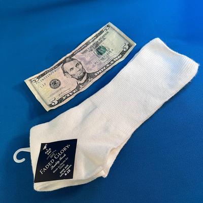 1 PAIR TURN CUFF WHITE SOCKS SHOE SIZE 4-10 WOMENS