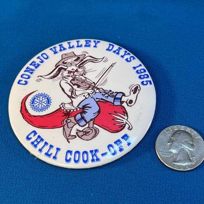 CONEJO VALLEY DAYS CHILI COOK-OFF PIN BACK