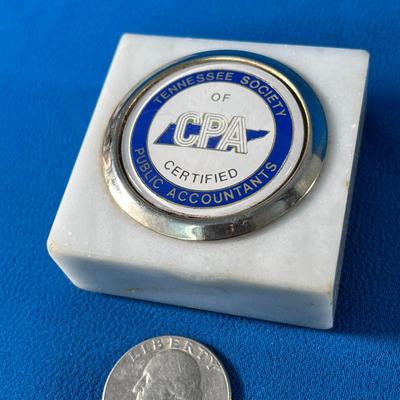 TENNESSEE SOCIETY OF CPAâ€™S MARBLE PAPERWEIGHT 2â€ SQUARE