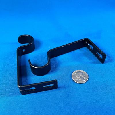 NEW BLACK CURTAIN ROD BRACKETS PAIR FOR 1â€ ROD