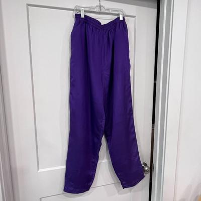 PURPLE SILK SIZE M WOMENS PANTS NYLON LINING