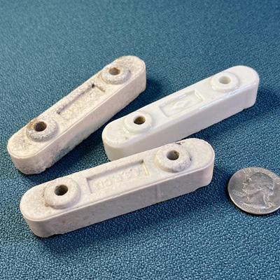 SET OF 3 ANTIQUE CERAMIC WIRE INSULATORS