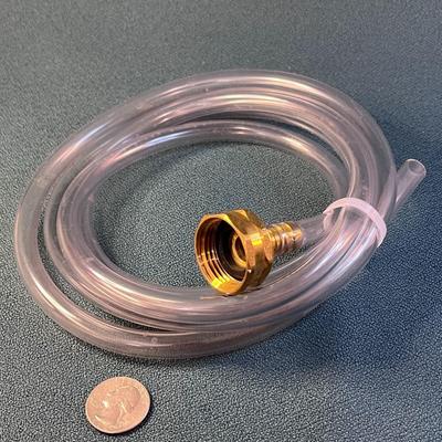 6â€™ CLEAR TUBING WITH BRASS FITTING