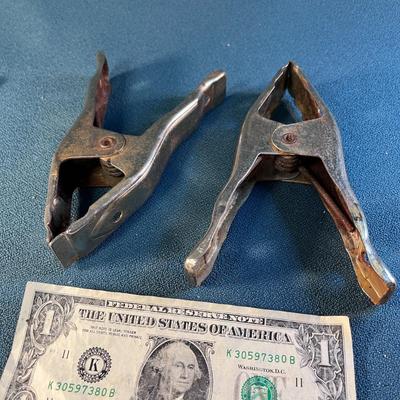 PAIR STRONG HAND CLAMPS A LITTLE RUSTY BUT GOOD