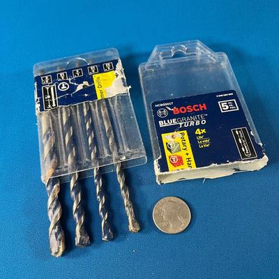 4 BOSCH MASONRY DRILL BITS SMALLEST- Â¼, LARGEST- 3/8