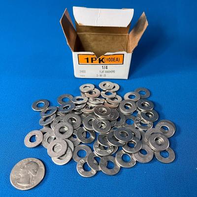 BOX OF Â¼â€ FLAT WASHERS