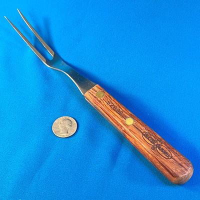 â€œDEXTER RUSSELLâ€ LIKE NEW WOOD HANDLED SERVING FORK 10â€