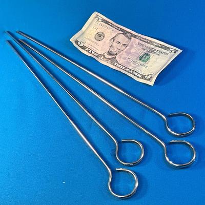 SET OF 4 STURDY METAL SKEWERS 12â€ LONG