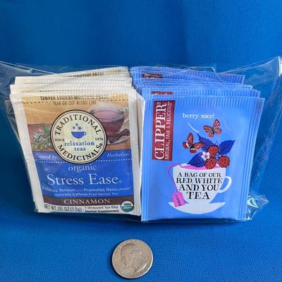 BAG OF TEABAGS 2 KINDS, ONE HERBAL, ONE WHITE TEA