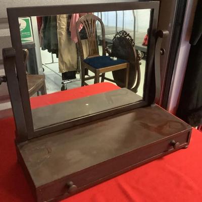 Dresser Top Vanity Shaving Mirror, with drawer,square mirror  19"H 22"W 9"depth