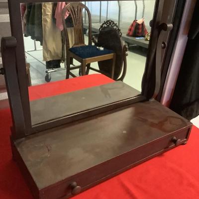 Dresser Top Vanity Shaving Mirror, with drawer,square mirror  19"H 22"W 9"depth