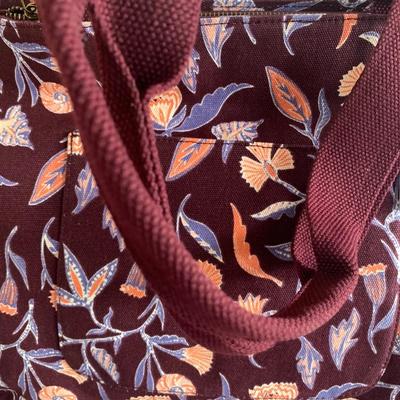 Universal Threads Burgundy w Purple Pink & Floral 2 Strap Shoulder Tote bag NWT