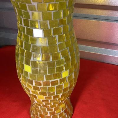 Ercole by Ornella Pisano Mosaic Yellow Hurricane 14"H 5" opening