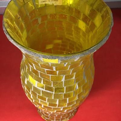 Ercole by Ornella Pisano Mosaic Yellow Hurricane 14"H 5" opening