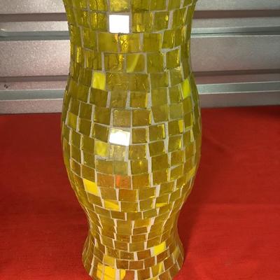 Ercole by Ornella Pisano Mosaic Yellow Hurricane 14"H 5" opening