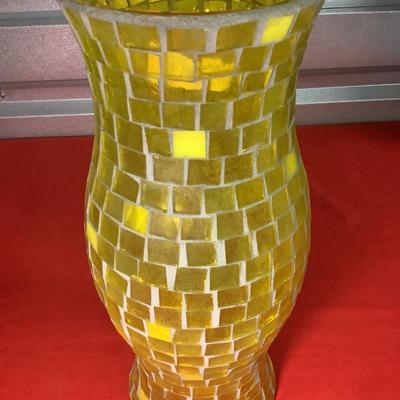 Ercole by Ornella Pisano Mosaic Yellow Hurricane 14"H 5" opening