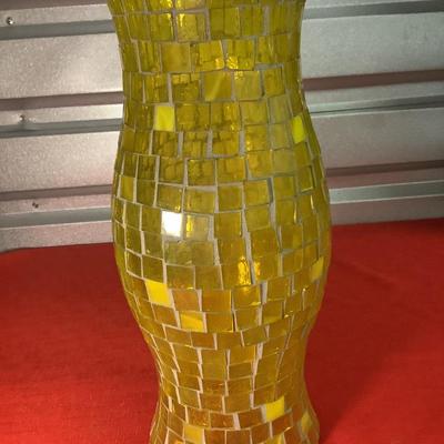 Ercole by Ornella Pisano Mosaic Yellow Hurricane 14"H 5" opening