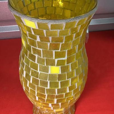 Ercole by Ornella Pisano Mosaic Yellow Hurricane 14"H 5" opening