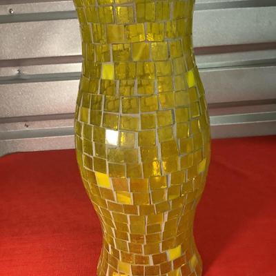 Ercole by Ornella Pisano Mosaic Yellow Hurricane 14"H 5" opening