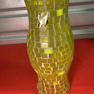 Ercole by Ornella Pisano Mosaic Yellow Hurricane 14"H 5" opening