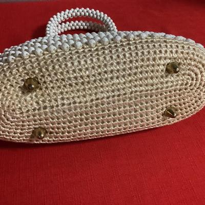 Vintage Pocketbooks-lot of 5- Japan White Lucite, Beaded, Crochet Raffia, Evening