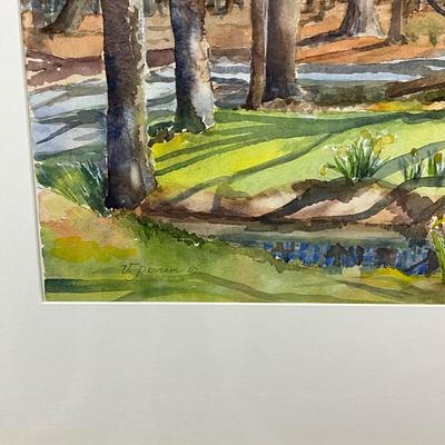 940 Original Wooded Landscape Watercolor by Virginia Perram