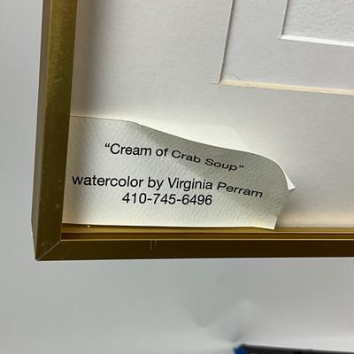 941 Original Watercolor "Cream of Crab " by Virginia Perram
