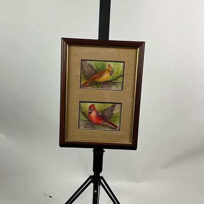 942 Original Watercolor "Cardinals" by Virginia Perram