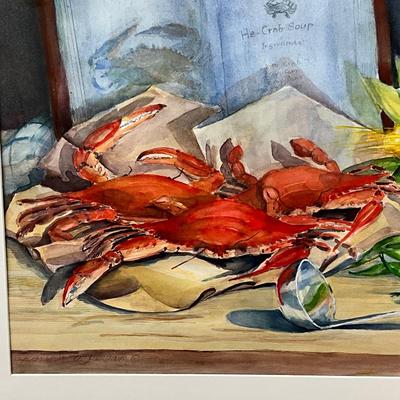 944 Original Watercolor "He-Crab Soup" by Virginia Perram