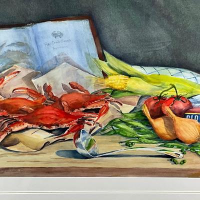 944 Original Watercolor "He-Crab Soup" by Virginia Perram