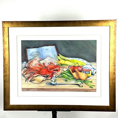 944 Original Watercolor "He-Crab Soup" by Virginia Perram
