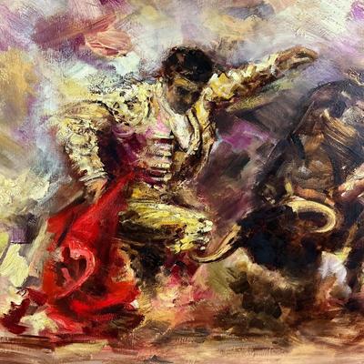 947 Original Oil Painting of Bullfighter / Matador by A. Robert Barnete (1931-2006)