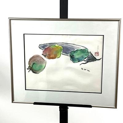 975 Original Watercolor "Visitors" by Virginia Perram