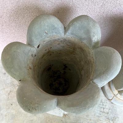 Pair of Concrete Tulip Flower Bud Planters 16â€ Tall